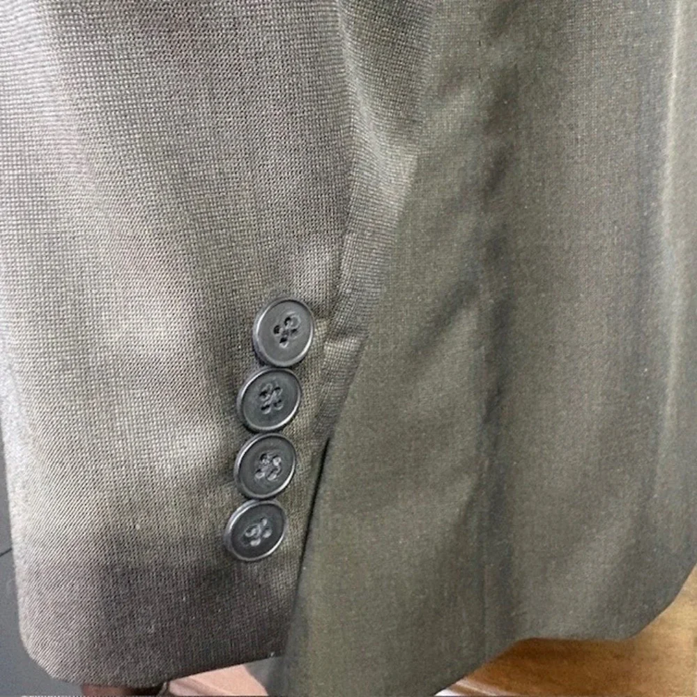 Oscar de‎ la Renta Profile Men's Charcoal brown Wool Silk Suit Jacket Blazer 42L